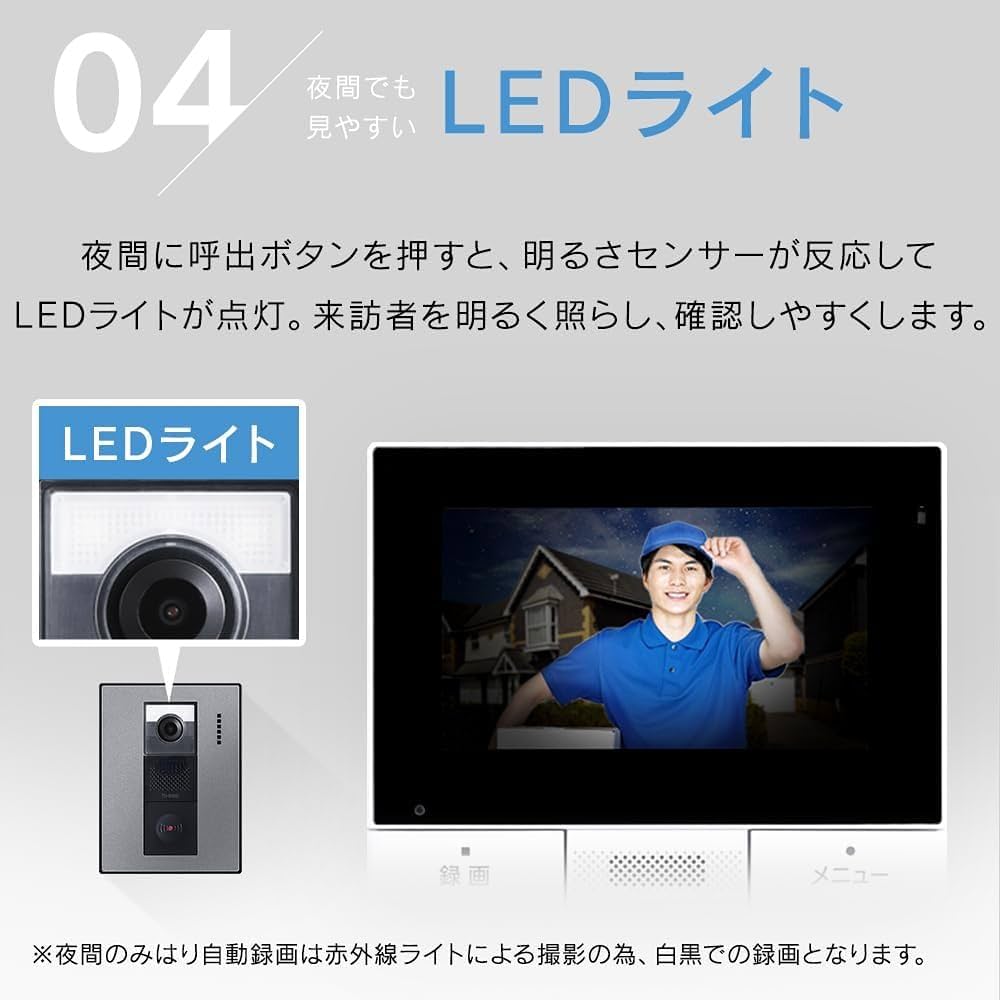 テレビドアホン　げんざん専用 アイリスオーヤマ テレビドアホン TD-SM3010T-WSH ホワイト/ガン